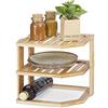 Relaxdays Organizer Angolare in bambù, Scaffale su 3 Livelli, per Cucina, Bagno, Scrivania, HLP: 24x27x25,5 cm, Naturale