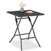 Relaxdays Tavolo Pieghevole da Giardino, Tavolino da Campeggio HLP: 73x62x62 cm, Arredo Esterno Effetto Legno, Nero