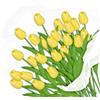 Relaxdays Fiori Finti, Mazzo di 24 Tulipani Artificiali, Pianta Decorativa in Plastica, L: 33,5 cm, Centrotavola, Giallo