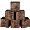 Relaxdays Scatola Portaoggetti, Set 6 Box a Cubo da Scaffale, HLP: 30x30x30 cm, Portagiochi Pieghevole, Nero Marrone