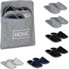 Relaxdays Pantofole per Ospiti, Set 6 Paia di Ciabatte Antiscivolo Casa, Taglia Unisex 36-45, Borsa, Feltro, Multicolore