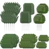 Relaxdays Set da 72 Foglie Tropicali Decorative, Fogliame Artificiale di Monstera, Felce e Palma, Deco per Feste, Verde