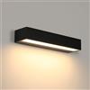 Comely Applique da Esterno LED, 16W IP65 Impermeabile Moderno Lampade da Parete Esterno, Luci da Esterno in Alluminio Nero per Balcone, Giardino, Terrazzo, Garage, Bianco Caldo 3000K