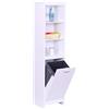 Relaxdays Armadio portabiancheria Relaxdays, Sacco Estraibile da 44 l, 3 Ripiani, HLP: 172 x 40 x 35 cm, Bianco