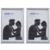 Relaxdays Set da 2 Cornici Portafoto, 10x15 cm, Passe Partout 9x13 cm Ritaglio Vetro, da Appoggiare o Appendere, Argento