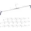 Relaxdays Grucce per Pantaloni, Set 10 Appendini Antiscivolo per Gonne, Stampella a Spirale, L: 30-51,5 cm, Argento Blu, Ferro