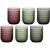 THUN - Set 6 bicchieri con pallini - vetro - Collezione Tavola - Ø 8 cm - 19,5 cm h