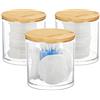 Relaxdays Set da 3 Contenitori per Cotton Fioc, con Coperchio, in Acrilico, Semplice da Pulire, Naturale-Trasparente