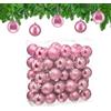 Relaxdays Palline di Natale, Set da 50 Palle Albero, Addobbi Natalizi, ∅ 6 cm, Sfere in Plastica Lucida e Opaca, Rosa
