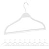 Relaxdays Grucce Appendiabiti, Set 10, Stampelle in Paglia di Grano, Appendini con Barra per Pantaloni e Tacche, Bianco