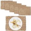 Relaxdays Set 6 Tovagliette Sottopiatto in Giacinto Acquatico, HLP: 1,5x42x30 cm, Placemat Americane in Paglia, Naturale