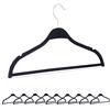 Relaxdays Grucce Appendiabiti, Set da 10, Stampelle in Paglia di Grano, Appendini con Barra per Pantaloni e Tacche, Nero