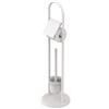 Relaxdays Set WC Relaxdays, Acciaio Inox, HxD: 79 x 22 cm, Porta Carta igienica, scopino con Supporto, Bianco