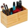 Relaxdays Organizer in bambù, Contenitore Portaoggetti, Cucina e Bagno, HLP: 9,5x18x9 cm, Porta Trucchi, Color Naturale