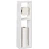 Relaxdays Piantana Portarotolo Carta Igienica Bagno, Parete o Terra, 4 Rotoli Cartaigienica, 70x20x13 cm, Legno, Bianco