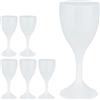 Relaxdays Calici in Plastica, Set da 6 Bicchieri da Vino, Infrangibili, Riutilizzabili, Senza BPA, 250 ml, Flute, Bianco