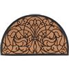 Relaxdays Zerbino in Fibra di Cocco, Semicerchio 100x60 cm Tappetino Antiscivolo Ingresso Esterno, Interno, Marrone Nero