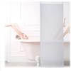 Relaxdays Tenda per Doccia Moderna, 60x240, Vasca da Bagno, Idrorepellente, Montaggio a Soffitto, Rullo Finestra,Bianca