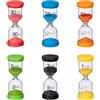 Relaxdays Clessidra, Set 6 Timer Cucina 1, 3, 5, 10, 15, 30 Minuti, 11 x 4,5 cm Orologio Bambini, Colorato