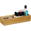 Relaxdays Contenitore Portaoggetti in Bambù, Impilabile, per Bagno Cucina Studio, HxLxP 5 x 23 x 7,5 cm, Legno Naturale