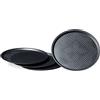 Relaxdays Teglia per Pizza, Set 4, Tegame Rotondo, Forata, Antiaderente, Vassoio per Crostate, Metallo, ∅ 29 cm, Grigio