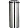 Relaxdays Pattumiera 50 L, con sensore, in acciaio, alto 80 cm, diametro 30 cm coperchio automatico, tondo, argento