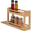 Relaxdays Portaspezie in Bambù Estraibile, Organizer Porta Spezie da Cucina, HLP 21,5x30,5x10,5 cm, Spice Rack, Marrone