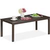 Relaxdays Tavolino Basso da Balcone, Resistente alle Intemperie, HLP: 39 x 98 x 48 cm, Tavolo da Caffè Esterno, Marrone