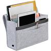 Relaxdays Tasca Portaoggetti da Letto, 6 Scomparti e 4 Chiusure a Strappo, Portatelecomandi Divano, Feltro,Grigio Chiaro
