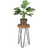 Relaxdays Sgabello Porta Vaso, Rialzo Rotondo per Piante e Fiori, Supporto in Legno Acacia, HxD: 42x25 cm, Marrone Nero