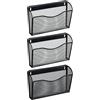 Relaxdays Portariviste da Parete, Set da 3, A4, in Ferro, HLP: 22 x 35,5 x 8,5 cm, Organizer Portagiornali a Muro, Nero