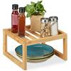 Relaxdays Organizer Quadrato per la Cucina, bambù, Inserto da Scaffale e Piano Lavoro, HxLxP: 14x24,5x24,5 cm, Naturale