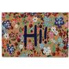 Relaxdays Zerbino in Fibra di Cocco, 40x60 cm, Design Hi con Fiori, Tappetino Interni e Esterni, Antiscivolo, Colorato