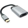 System-S Adattatore 3 in 1 HDMI 4K femmina & 2 X USB 3.1 tipo C femmina a maschio tipo C in grigio