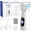 YOHOOLYO Aerosol Portatile Silenzioso 26dB, 2 Modalità, Ricarica USB-C con Funzione Autopulente, Include 2 Maschere e Boccaglio per Adulti e Bambini, Leggero, Ideale per Viaggi e Uso Domestico