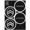 CITROËN 4R Quattroerre.it Adesivi Copriruota Compatibili con Citroen Nuovo Logo Ufficiale 4 da 48 mm, Nero