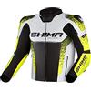 SHIMA STR 2.0 Giacca da moto - Pelle, giacca sportiva con protezioni per schiena, gomiti, spalle, pelle traforata, per tuta 2 pezzi (Fluo, 48)