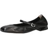 CAPRICE Donna Ballerine in Pelle con Cinturino, Nero (Black Deer), 37 EU