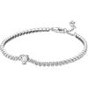 PANDORA Timeless Bracciale tennis con cuore in argento Sterling con zirconia cubica trasparente, 18