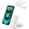Belkin UltraCharge Caricatore iPhone Qi2, Stazione di Ricarica Wireless 2 in 1 25W, Caricatore Wireless Compatibile con MagSafe per iPhone, AirPods, Pixelsnap con Porta USB-C e Adattatore 45W, Bianco