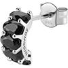 Brosway Orecchino Singolo Donna, Orecchino a Cerchio in Argento e Mystery Black | Collezione FANCY - FMB08