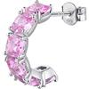 Brosway Orecchino Singolo Donna, Orecchino a Cerchio in Argento e Vibrant Pink | Collezione FANCY - FVP10