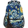 JUMBEAR Van Gogh The Starry Night Art Zaino per bambini Laptop Viaggi Scuole Medie Studenti Canvas Bookbag Leggero Business Impermeabile Zaino a Tracolla per Donne Uomo, A