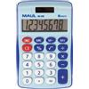 MAUL Calcolatrice MJ450 grande display 8 cifre, funzioni standard per ufficio, casa, scuola, tasti funzione colorati, solare/batteria, blu