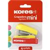 Kores - Mini cucitrice gialla + 1000 graffette 24/6, compatibile con 26/6, capacità 12 fogli carta 80g, 6x4,5x3cm, distanza graffatura 17mm, ideale come materiale da ufficio, perfetto per astuccio