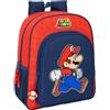 safta SUPER MARIO TRICK - Zaino scuola per bambini, adattabile a carrozzina, ideale per bambini in età scolare, comodo e versatile, qualità e resistenza, 32 x 12 x 38 cm, blu scuro/rosso, M, Casual