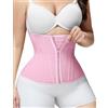 SHAPSHE Waist Trainer per Donne Controllo Pancia Allenamento Vita Cincher Shapewear Clessidra Body Shaper con Cerniera, Rosa, X-Small