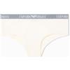 Emporio Armani Mutandine da Donna Logoband Culotte Hipster, Bianco, S