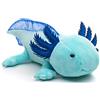 Uni-Toys - Axolotl (azzurro-fluorescente) - 32 cm (lunghezza) - Peluche animale acquatico - Peluche