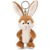 NICI- Keyring Portachiavi coniglietta Poline Bunny 10cm, Tinta Unita, Colore Marrone, 10 cm, 47330